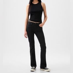 {GAP} "Baby Boot Mid Rise" Black Bootcut Stretch Denim Jeans